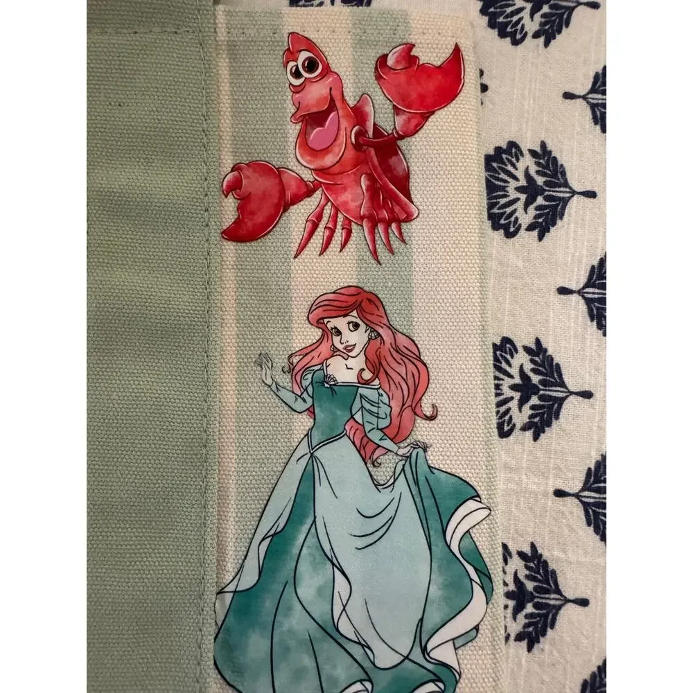 Disney Ariel Green Striped Custom Made Trader Joes Mini Tote